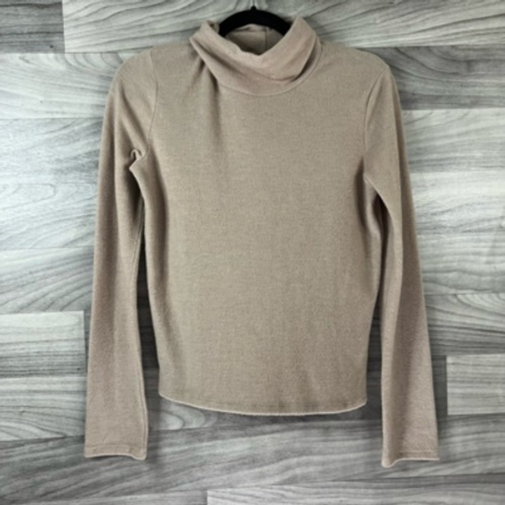 Sky & Sparrow Pullover Sweater Womens L‎ Beige Long Sleeve Turtleneck Staple